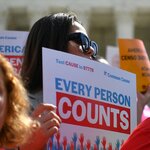 Demonstrators at the U.S. Supreme Court in 2019 protesting a proposal to add a citizenship question in the 2020 Census.